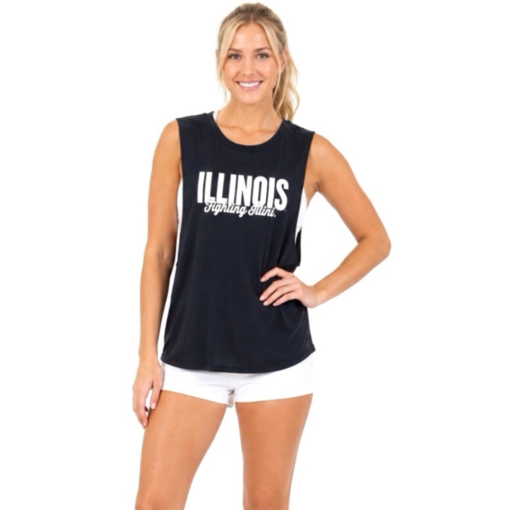 Illinois Fighting Illini Womens T Shirt Size Medium Tank Top Navy Blue New
